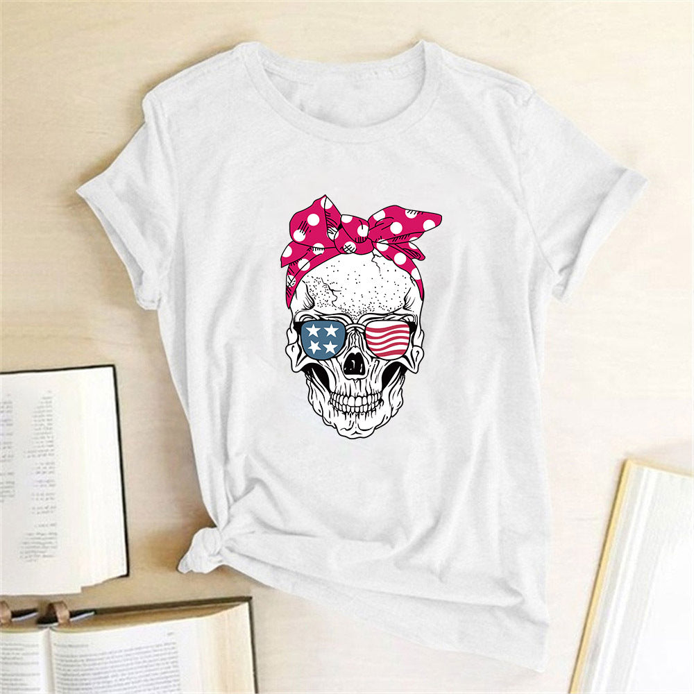 Miss Spooky | Sunflower Skull Halloween T-Shirt For Women