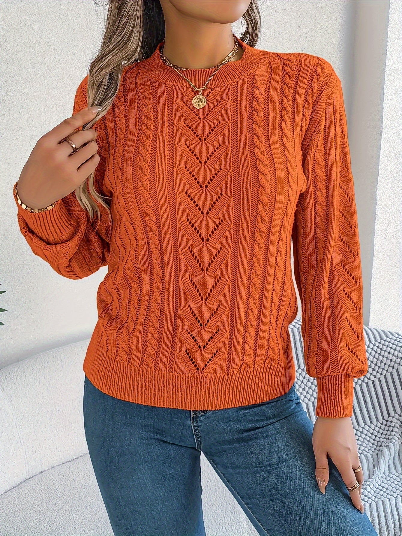 Camilla Winterbourne | Cable-Knit Textured Sweater For Women
