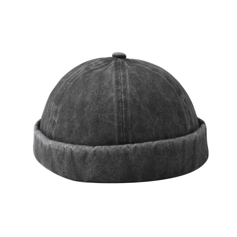 Distressed Washed Skull Cap Hat - Washed Army Green