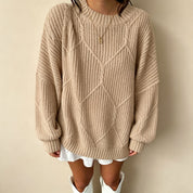 Margot Delvaux | Chunky Cable-Knit Oversized Sweater For Women