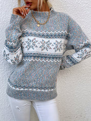 Solange Berthier | Cozy Snowflake Mock-Neck Sweater For Women