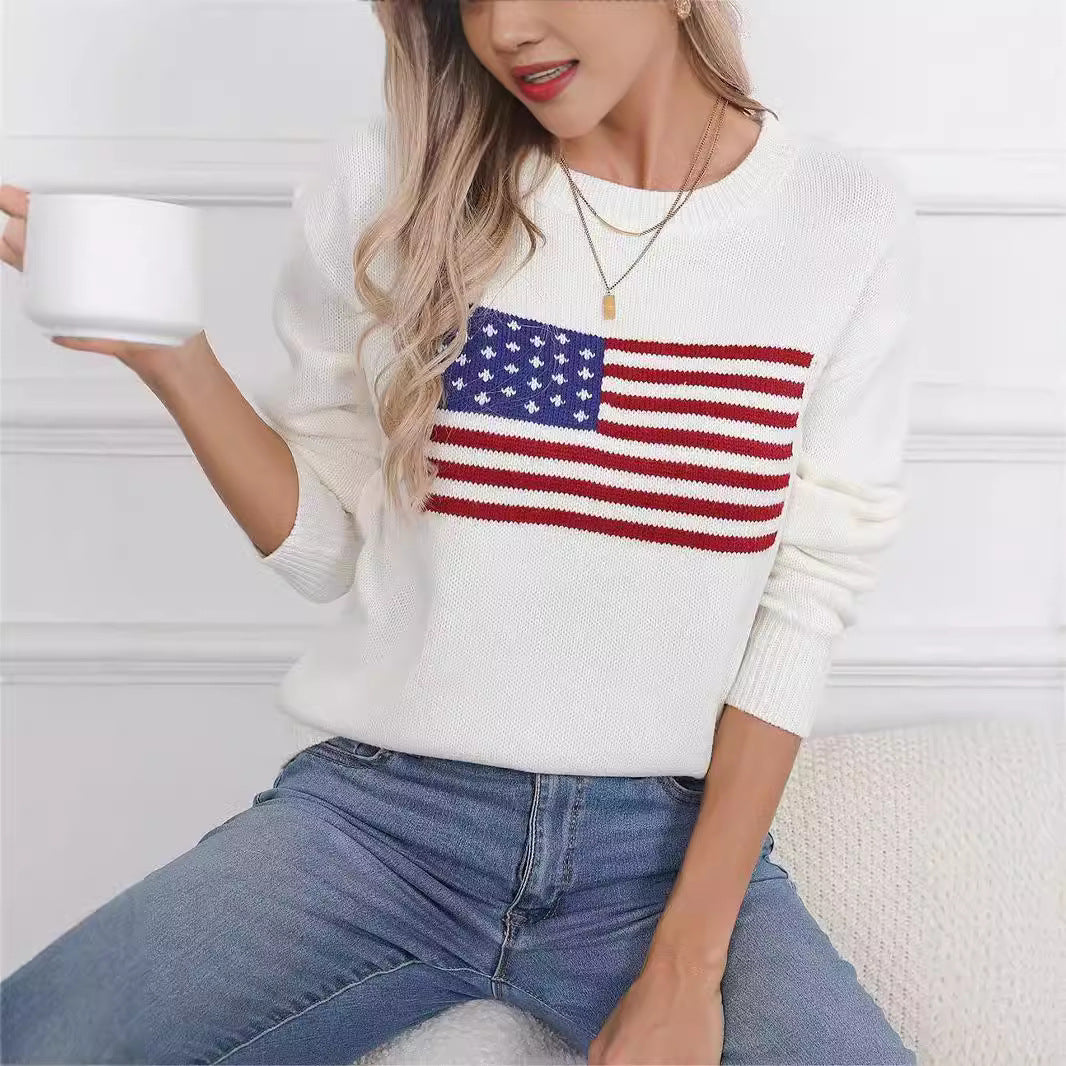 Whitney Carmichael | American Flag Knit Sweater For Women