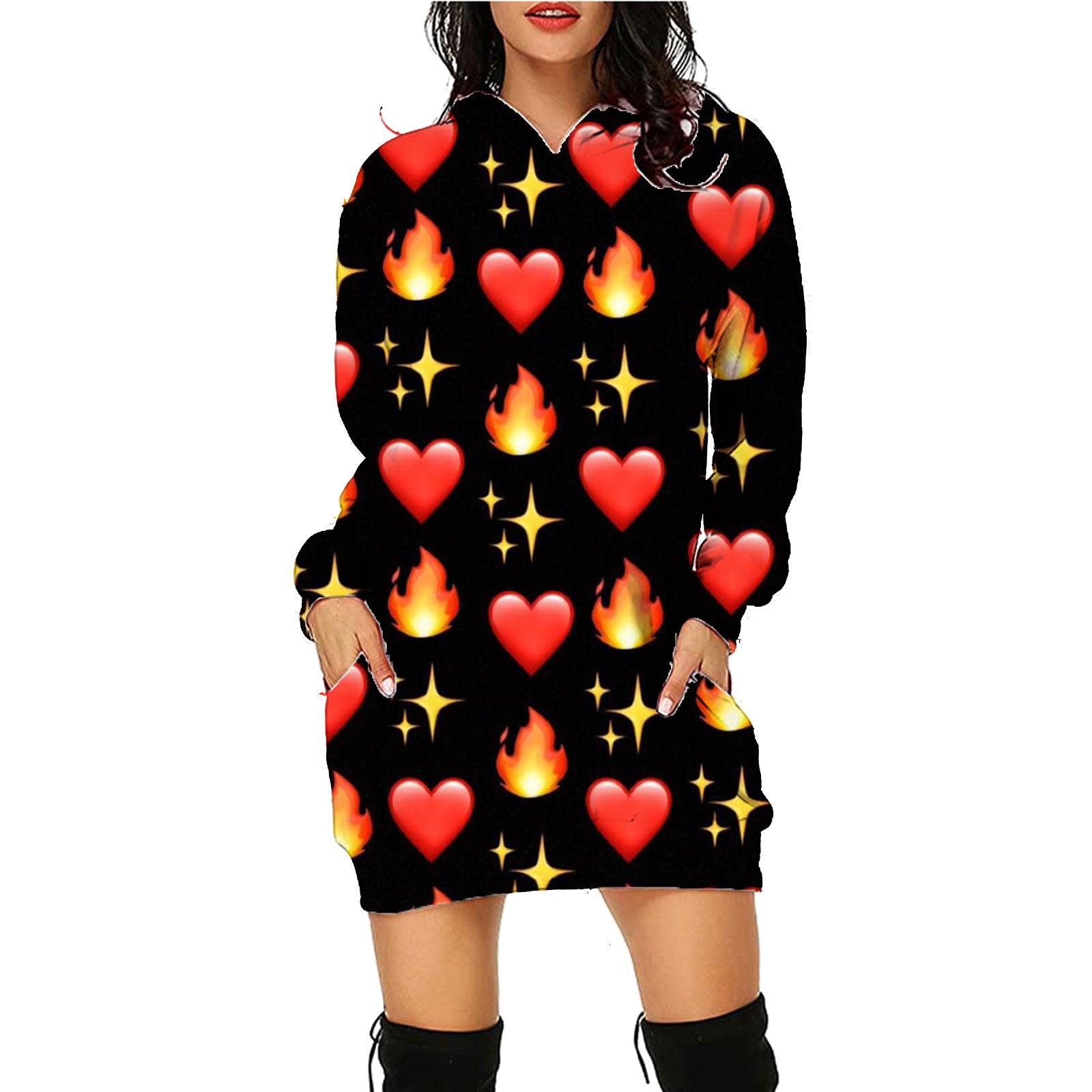 Fleur Devereux | Halloween Skeleton Print Hoodie Mini Dress For Women