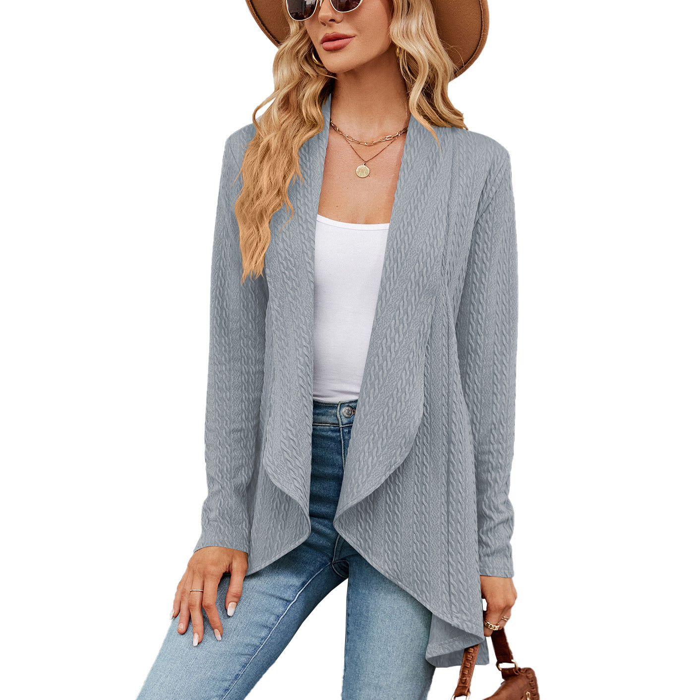 Marielle Fontenot | Cable-Knit Open Cardigan For Women