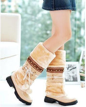 Ingrid Solberg | Fur Trim Mid-Calf Boots For Women