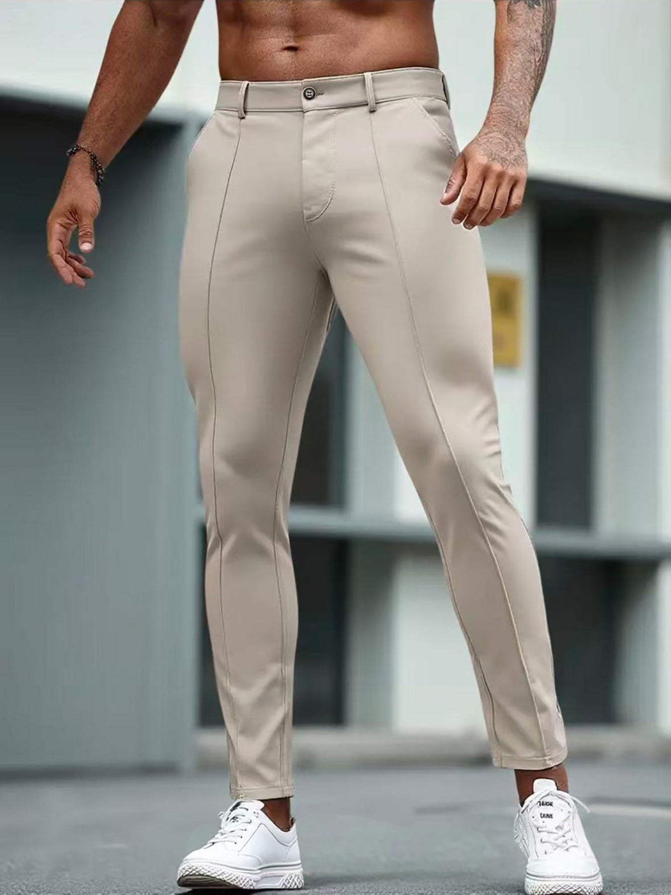 Archer Rayham | Slim Fit Stretch Ankle Chino Pants For Men