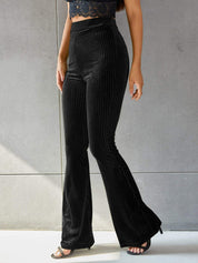 Adrienne Castel | High-Waist Velvet Flare Pants For Women