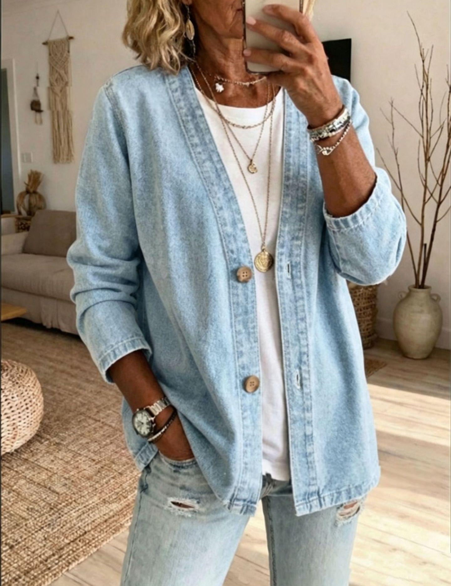 Danielle Westbrook | Casual Denim Cardigan Jacket For Women
