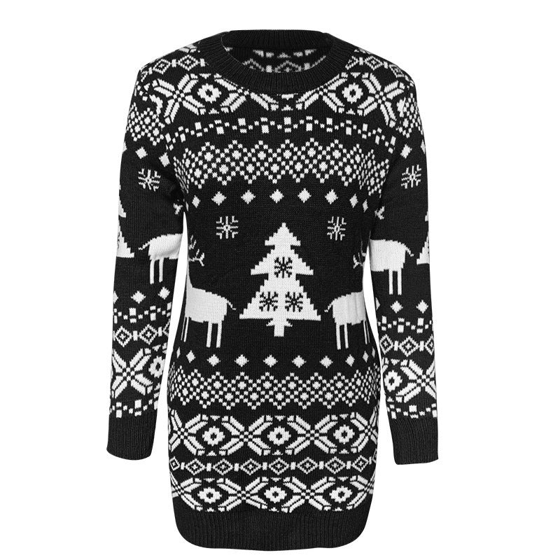Sleigh Bell | Red Reindeer Fair Isle Christmas Sweater For Women