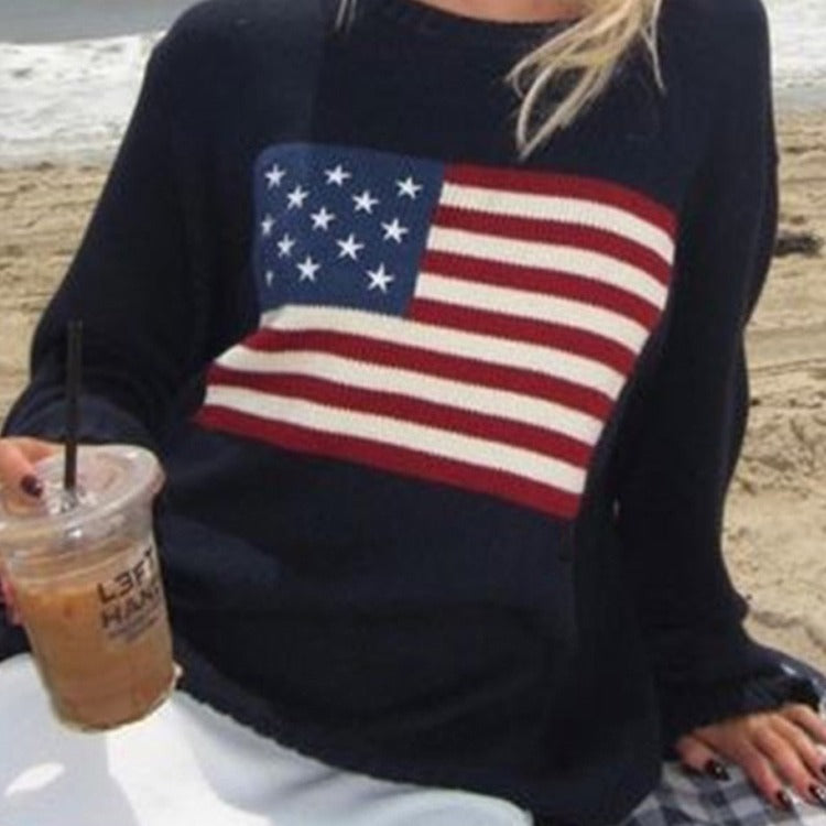 Jordan Westfield | American Flag Knit Sweater For Women