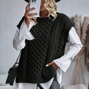 Léonie Sauvage | Cozy Cable-Knit Sweater Vest For Women
