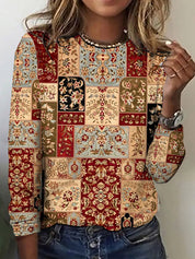 Juliette Fontenay | 3D Floral Embossed Long Sleeve Top For Women