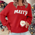 Amandine Charlevoix | Merry Christmas Crew Neck Sweater For Women