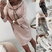 Elise Dumont | Cowl Neck Hoodie Mini Dress For Women