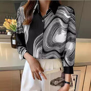Noelle Stratford | Abstract Print Long Sleeve Blouse For Women