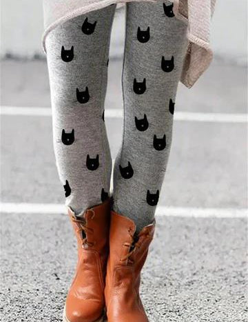 Selene Vasari | Cat Print Leggings For Women