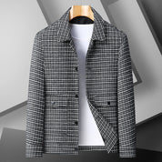 Ward Lingate | Houndstooth Button-Up Jacket For Men