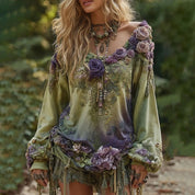 Seraphina Colombani | Floral Embroidered Boho Blouse For Women