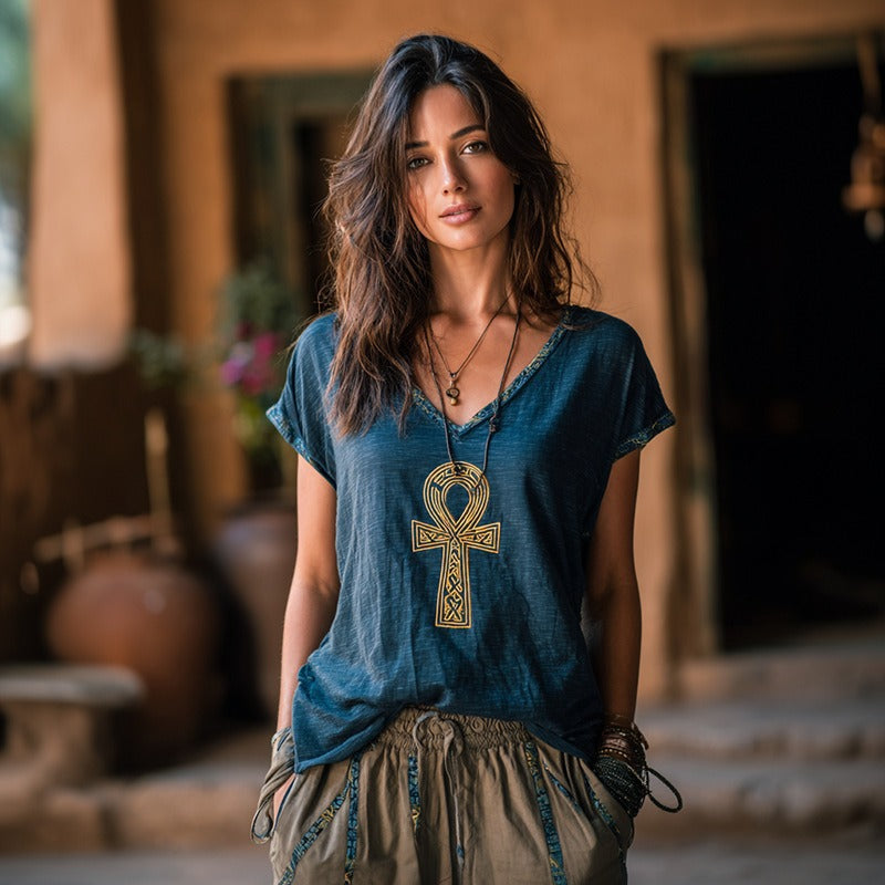 Marguerite Delacroix | Floral Embroidered Boho Blouse For Women