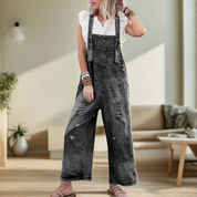 Blanche Rocheteau | Distressed Denim Overalls Jumpsuit For Women