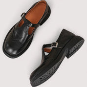 Gwendolyn Ashcroft | Orthopedic Mary Jane Flats in Brown Leather