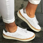 Brielle Fontaine | Olive Green Slip-On Loafer with Tassel Detail