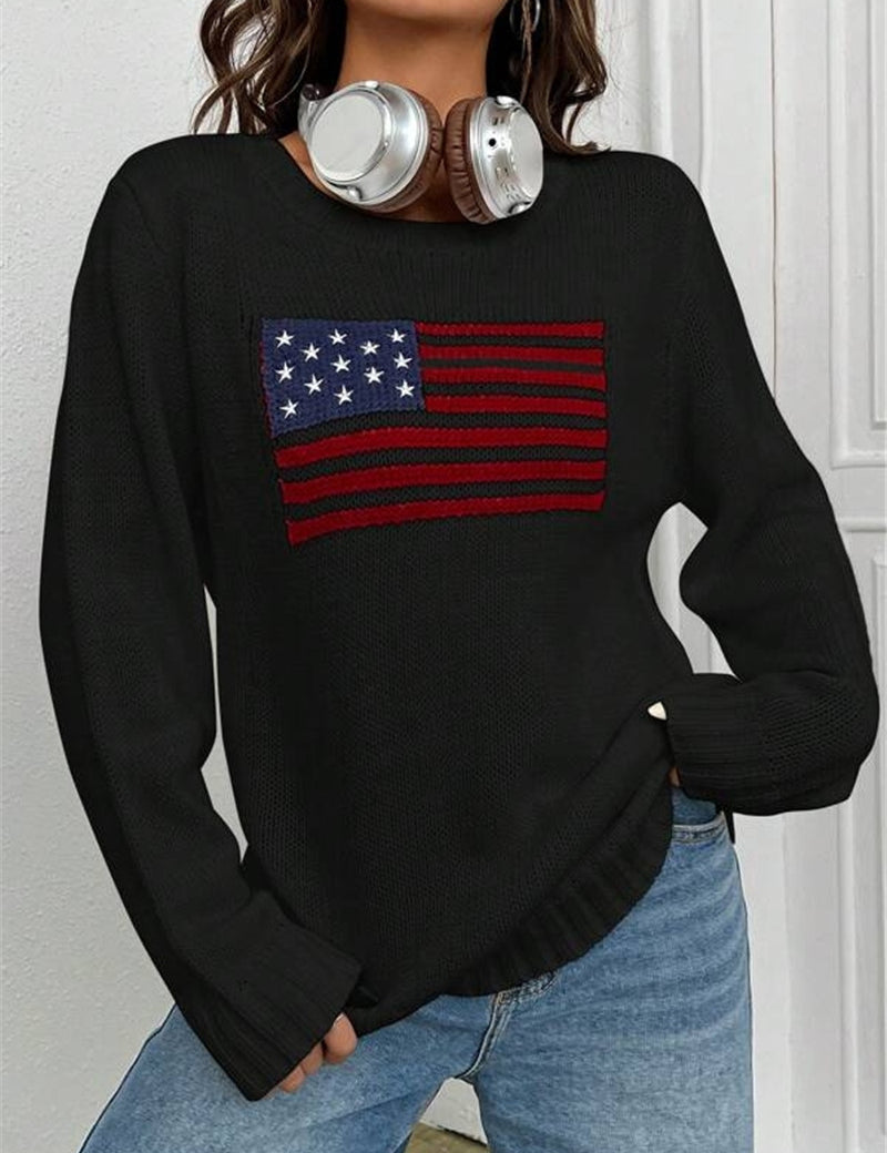 Payton Holbrook | American Flag Knit Sweater For Women