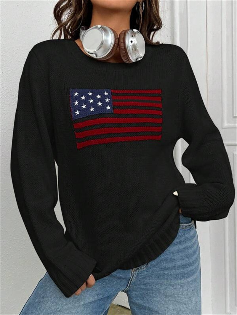 Payton Holbrook | American Flag Knit Sweater For Women
