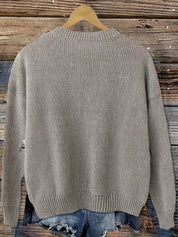 Beatrix Montclair | Daisy Embroidered Sweater With Long Sleeves For Women