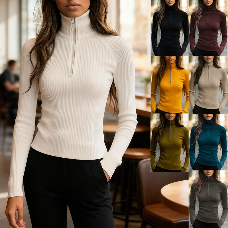 Elena Marchetti | Slim-Fit Ribbed Knit Top For Women