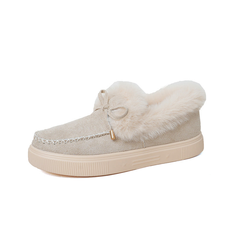 Chiara Bellucci | Fluffy Fur-Trim Moccasin Slippers For Women