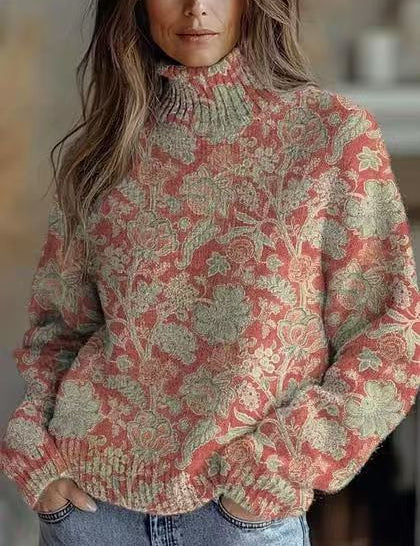 Marianne Castellucci | Floral-Print Turtleneck Sweater For Women