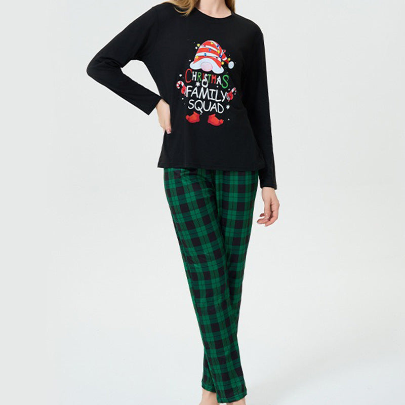 Cozy Frost | Black Gnome Print Christmas Pyjamas For Women