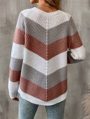 Nathalie Osgood | Colorblock Chevron Knit Sweater For Women