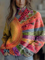 Marianne Castellucci | Floral-Print Turtleneck Sweater For Women