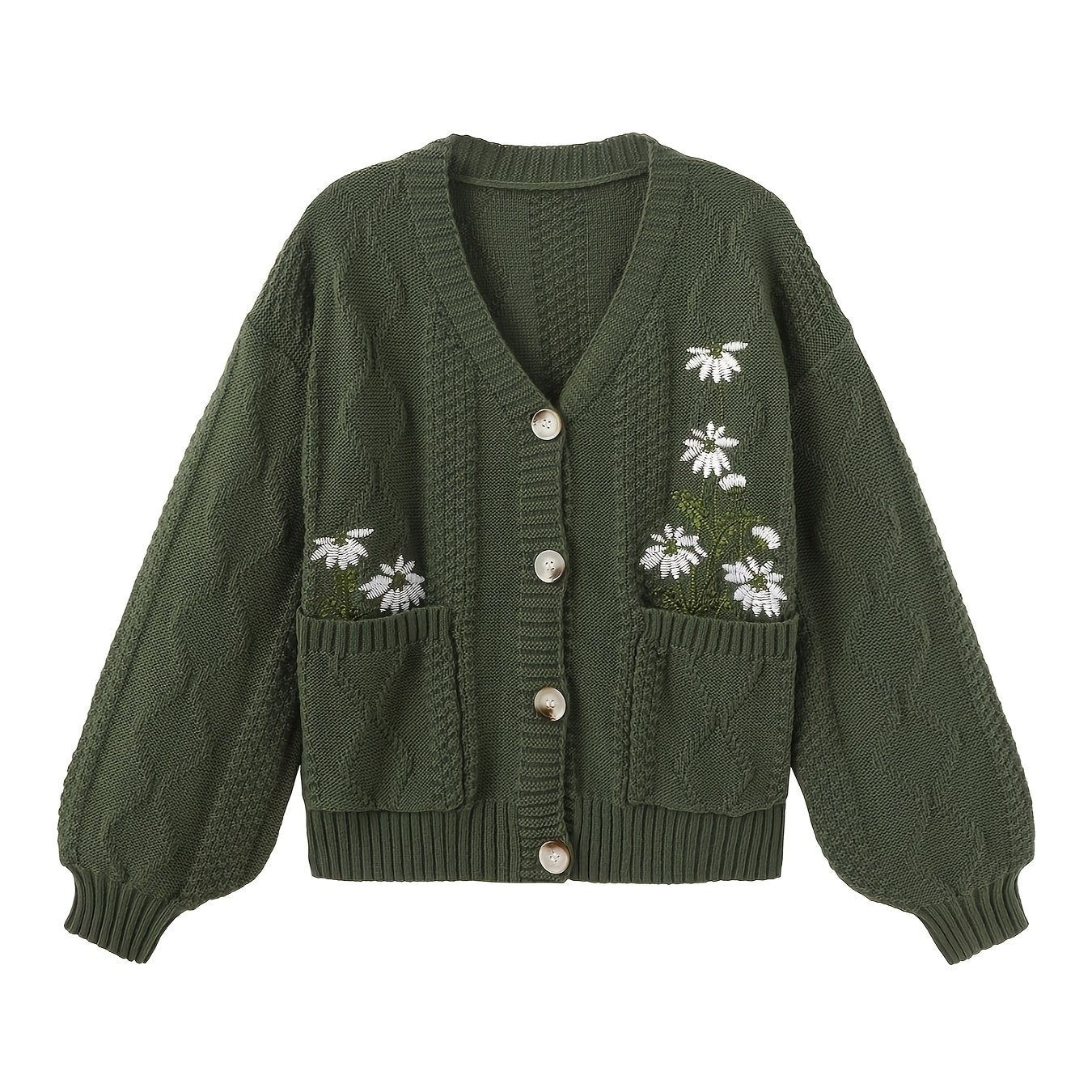 Noémie Lambert | Floral Embroidered Cardigan Sweater For Women