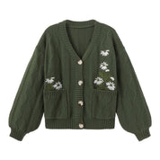 Noémie Lambert | Floral Embroidered Cardigan Sweater For Women
