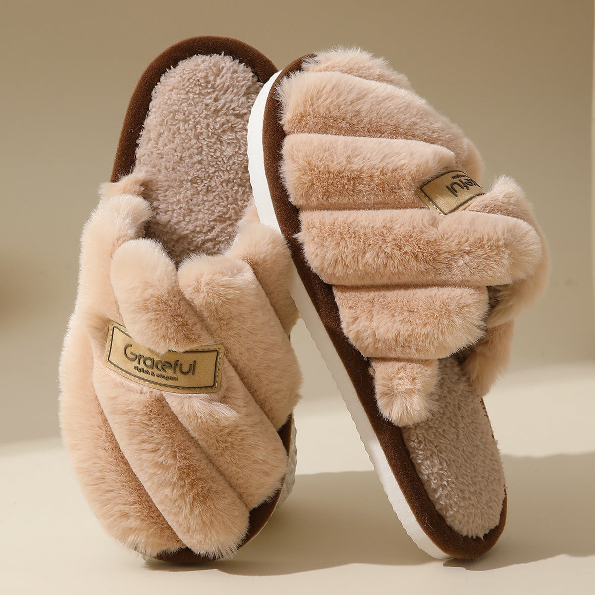 Margaux Delacroix | Fluffy Platform Slippers For Women