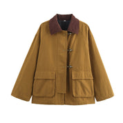 Amandine Foucher | Corduroy Collar Canvas Jacket For Women