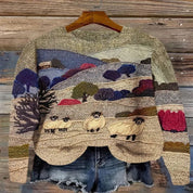 Maximilian Rutherford | Abstract Patchwork Print Sweater For Men