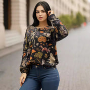 Rosalynn Blackmore | Halloween Print Long Sleeve Sweatshirt For Women