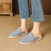 Solange Ferrant | Crochet Espadrille Mule Flats For Women