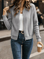Louisa Bennington | Ribbed Zip-Up Cardigan For Women