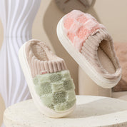 Colette Winbourne | Plaid Plush House Slippers For Women