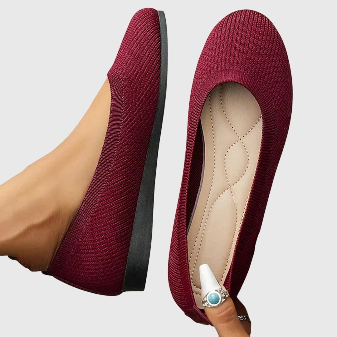 Sylvaine Portreaux | Black Knit Ballet Flats Anti-Slip
