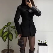 Antonella Ricci | Stand-Collar A-Line Jacket With Frog Buttons For Women