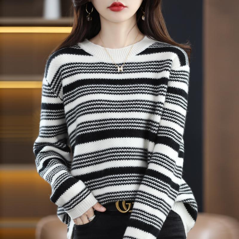 Liliane Cadeau | Striped Knit Sweater For Women