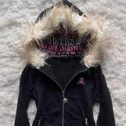 Seraphine Lacroix | Gothic Skull Hoodie With Faux Fur Trim For Women