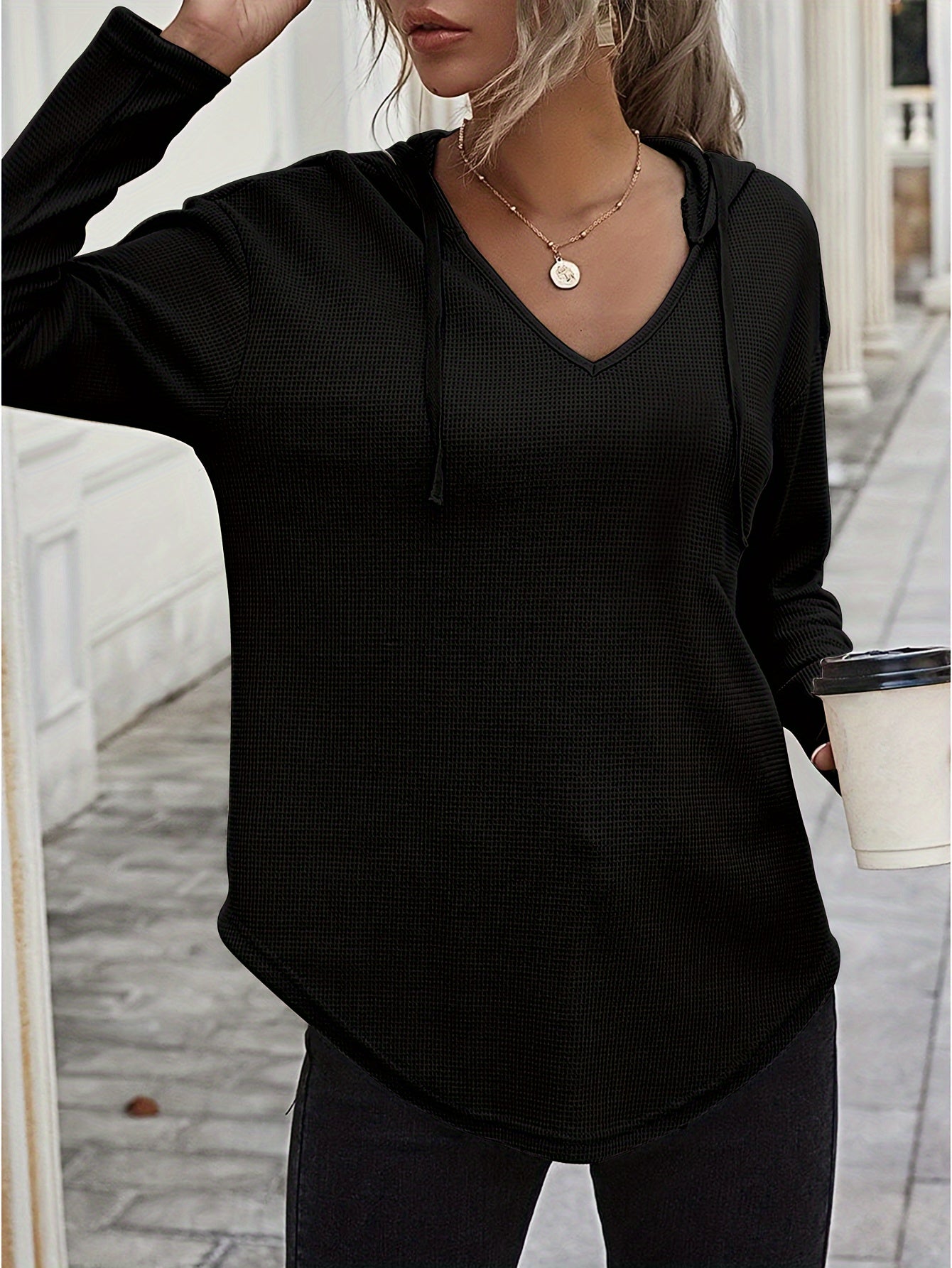 Naomi Verlaine | Relaxed V-Neck Hoodie For Women