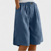 Henriette Valmonde | Army Green Linen Bermuda Shorts